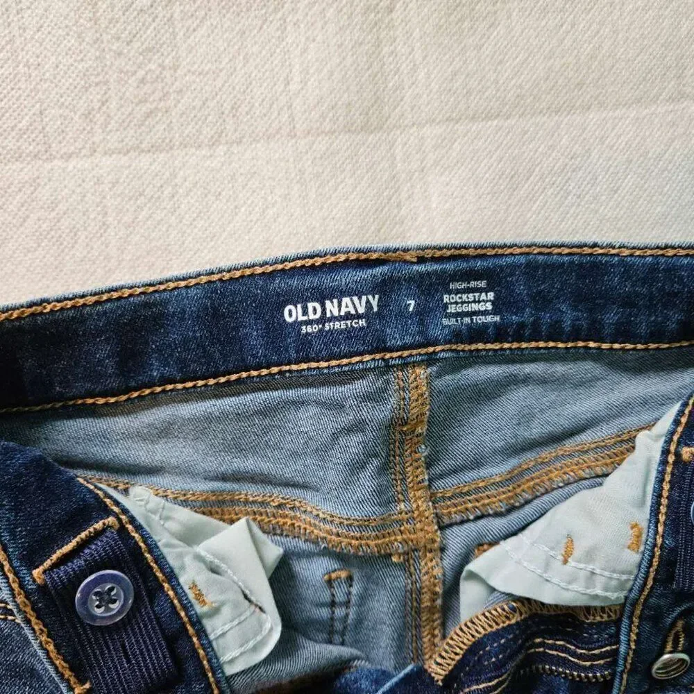 old navy girl jeans high-rise joggings size 7